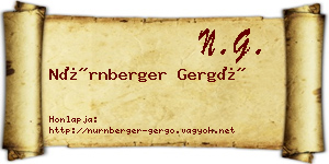 Nürnberger Gergő névjegykártya