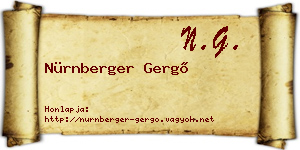 Nürnberger Gergő névjegykártya